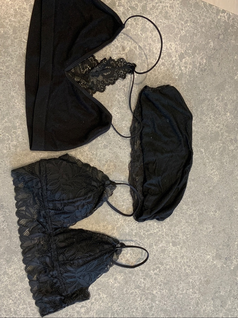 Lot of 3 Black & Lace Bralette/Bandeau - Women Intimates & Sleepwear